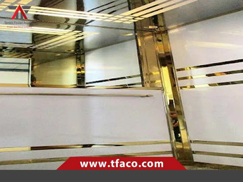 انواع کابین آسانسور استیل طلایی