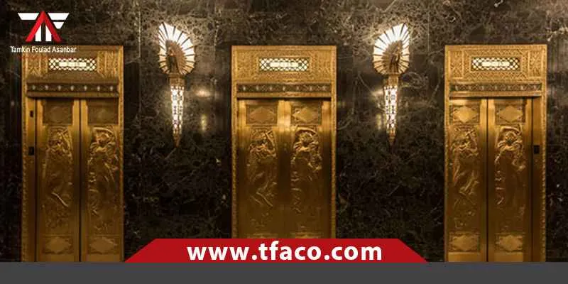 کابین آسانسور استیل طلایی